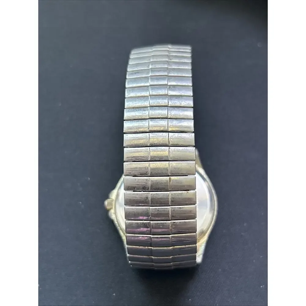 Silver Tone Stretch Band Quartz Watch